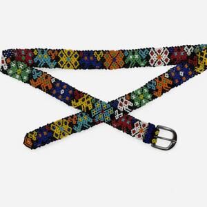 Multicolor Beaded Belt Unisex 36in Boho Western Festival